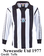 newcastle utd shirt 1977